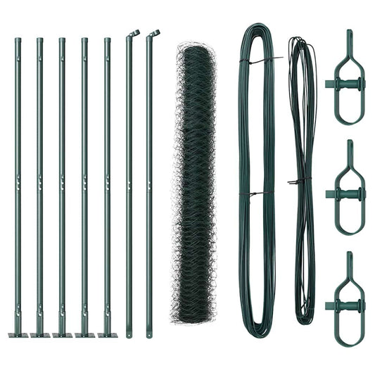 vidaXL Φράχτης Εξάγωνος Πράσινος 1x10 μ Χάλυβας