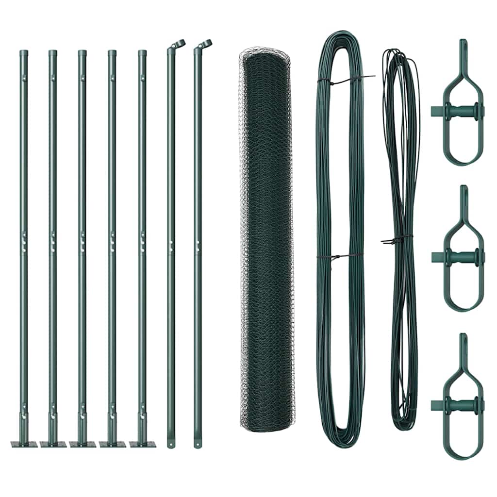 Πράσινη Εξαγωνική Περιφράξη vidaXL 1.2x10 μ Χάλυβας