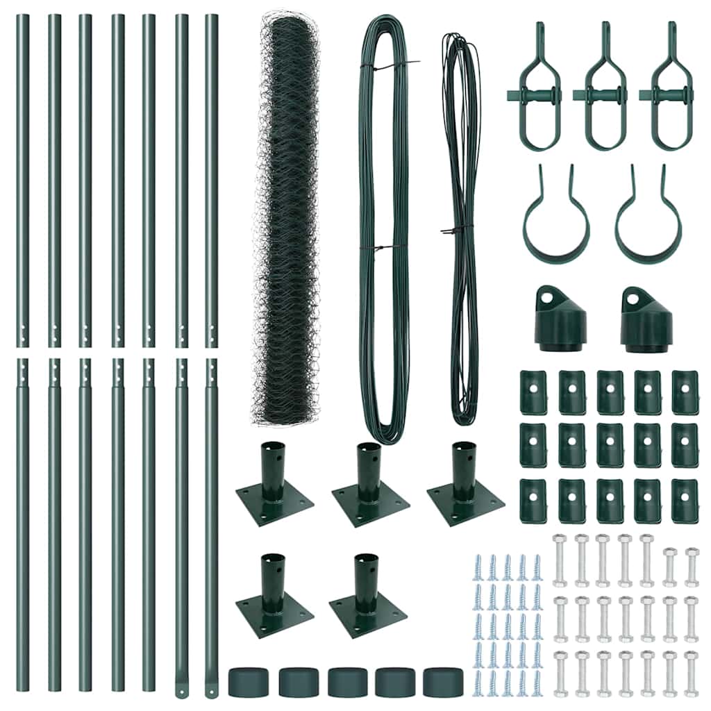 vidaXL Περίφραξη Εξαγωνικού Σχήματος Πράσινη 1,2x10 μ Ατσάλι