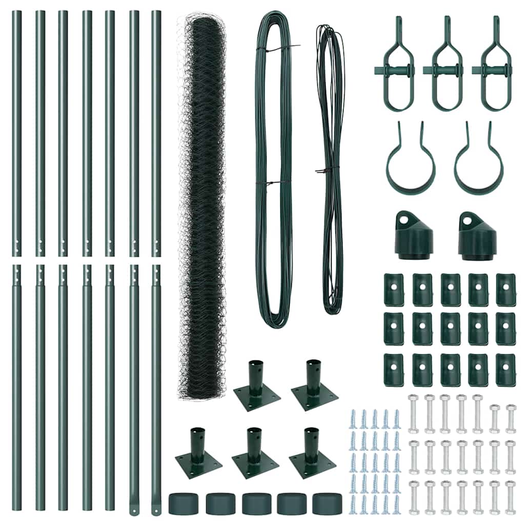 vidaXL Περίφραξη Εξαγώνου Πράσινη 1,4x10 μ Χάλυβας