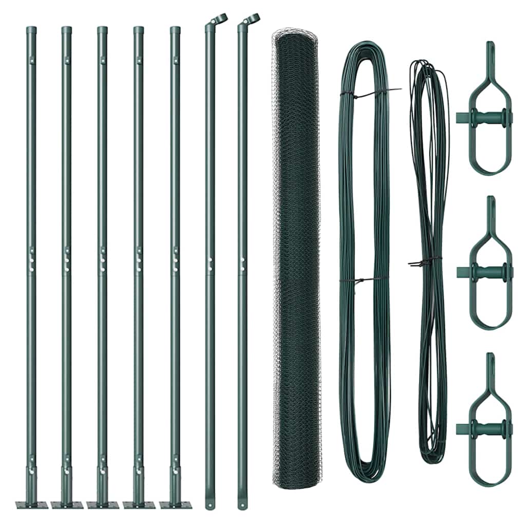 vidaXL Εξαγωνικός Φράχτης Πράσινος 1.5x10 m Χάλυβας