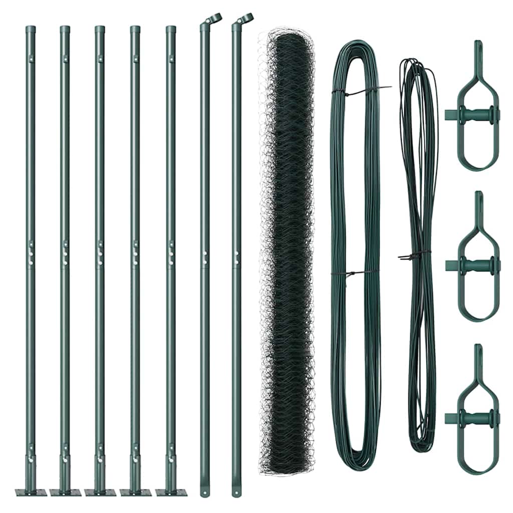 vidaXL Hexagon Fence Πράσινο 1,5x10 m Ατσάλι