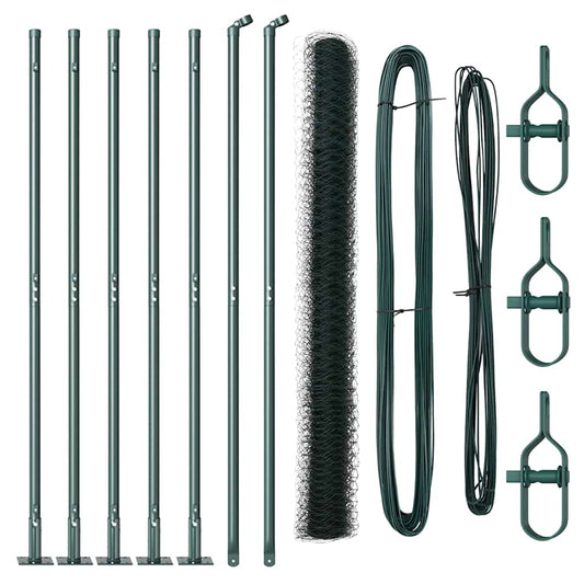 vidaXL Hexagon Fence Πράσινο 1,5x10 m Ατσάλι