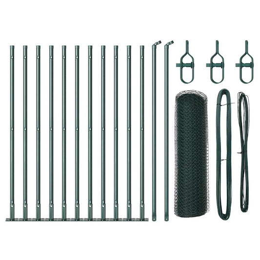 vidaXL Εξάγωνος Φράχτης Πράσινος 0.4x25 m Μεταλλικός