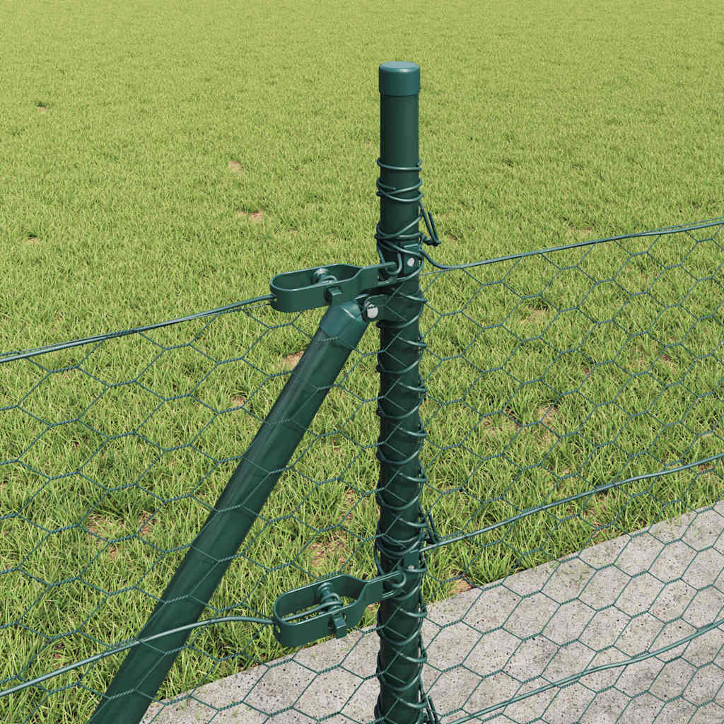 vidaXL Hexagon Fence Πράσινη 0.4x25 m Χάλυβας