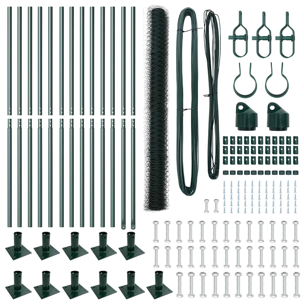 Φράχτης Εξαγωνικής Μορφής vidaXL Πράσινος 1.4x25 m Ατσάλι