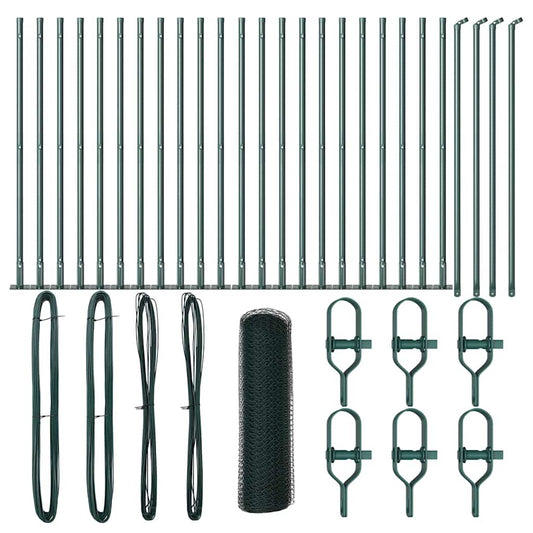 vidaXL Εξαγωνική Περιφράξη Πράσινη 0,5x50 μ Χάλυβας