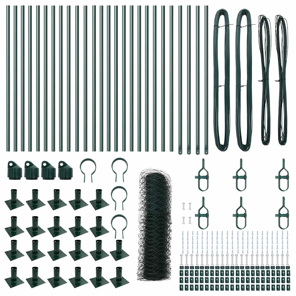 vidaXL Περίφραξη Έξαθων Πράσινη 0.6x50 μ Χάλυβας