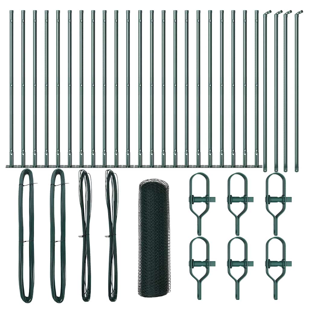 vidaXL Hexagon Fence Πράσινος 1x50 μ Χάλυβας