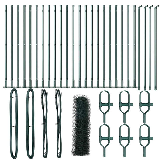 vidaXL Περίφραξη Εξαγώνου Πράσινο 1x50 μ Χάλυβας