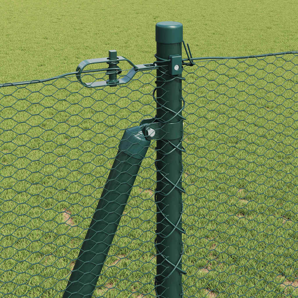 vidaXL Εξαγωνικός Φράχτης Πράσινος 1.2x50 μ Ατσάλι