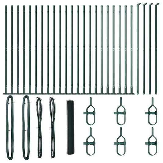 vidaXL Εξαγωνικός Φράχτης Πράσινος 1.2x50 μ Ατσάλι