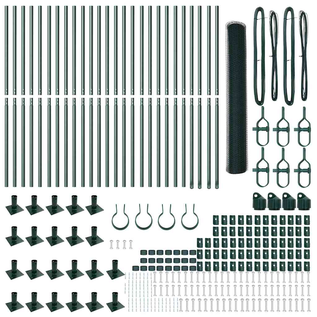 Πράσινος Εξάγωνος Φράκτης vidaXL 1.2x50 μ Ατσάλι