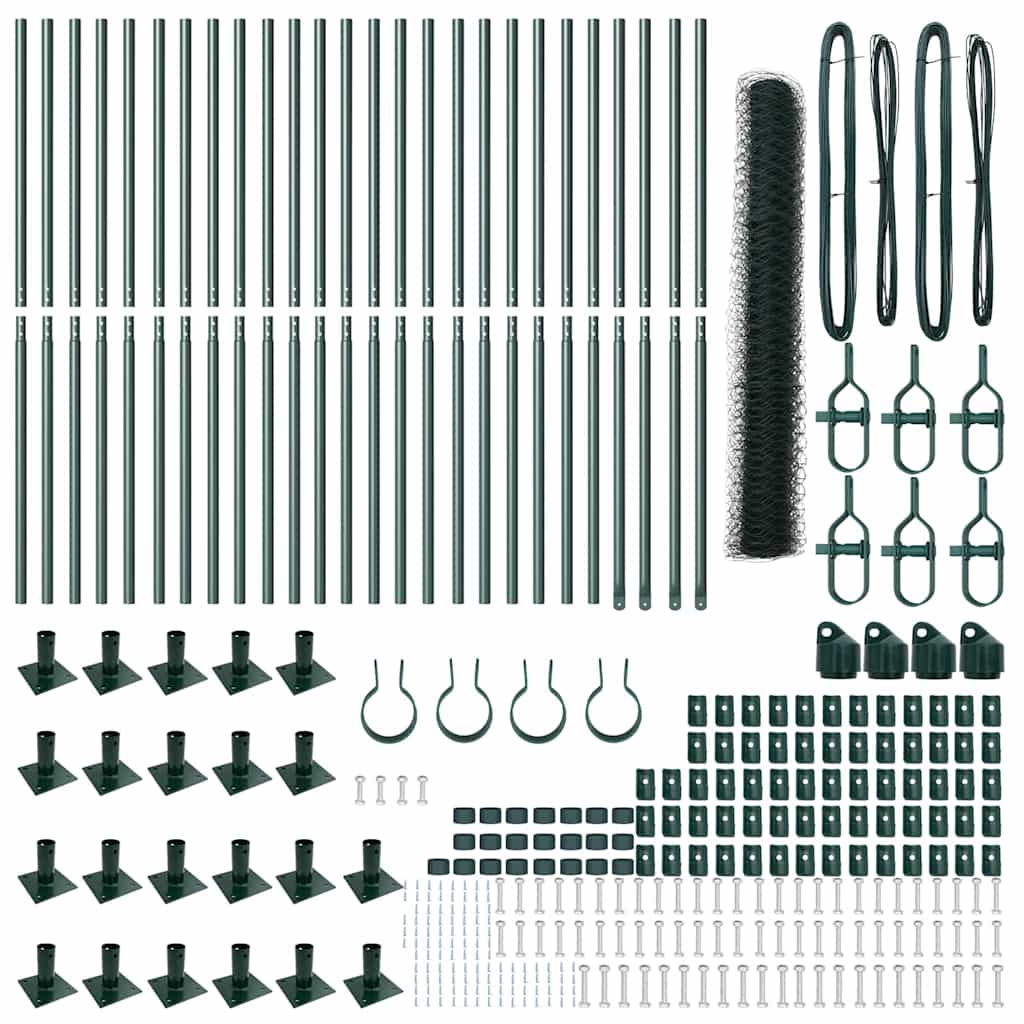 Φράκτης εξάγωνος vidaXL Πράσινος 1.2x50 μ Χάλυβας
