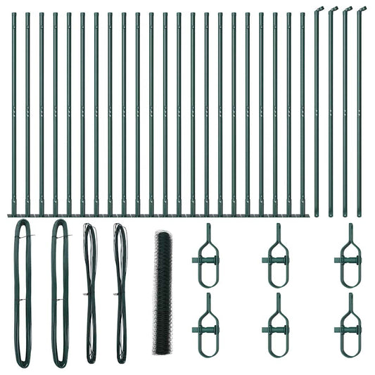 Πράσινος Πολυγωνικός Φράχτης vidaXL 1.2x50 μ Ατσάλι