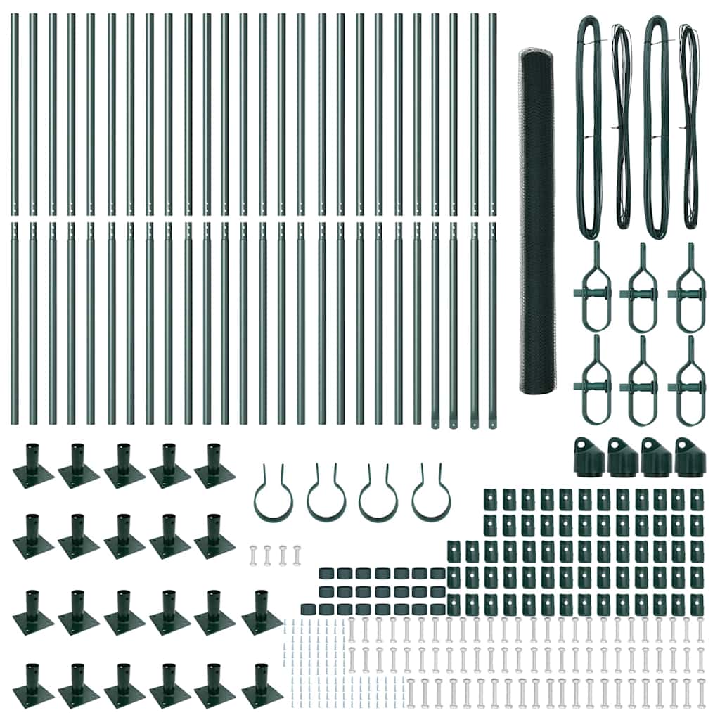 vidaXL Εξάγωνος Φράχτης Πράσινος 1.4x50 μ Χάλυβας