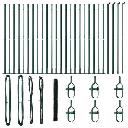 vidaXL Εξάγωνη Περίφραξη Πράσινη 1,4x50 μ. Χάλυβας