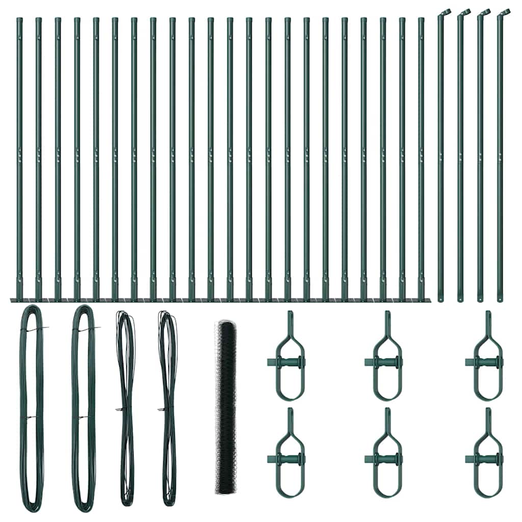 vidaXL Εξαγωνικός Φράκτης Πράσινος 1,5x50 m Μετάλλου