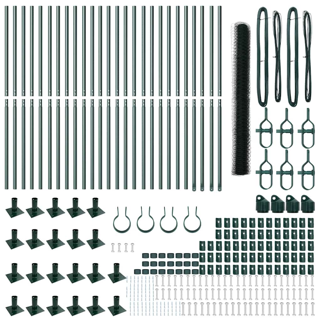 VidaXL Περίφραξη Εξαγώνου Πράσινη 1.6x50 μ Ατσάλι