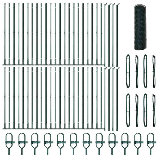 vidaXL Εξάγωνος Φράκτης Πράσινος 0,4x100 m Ατσάλι