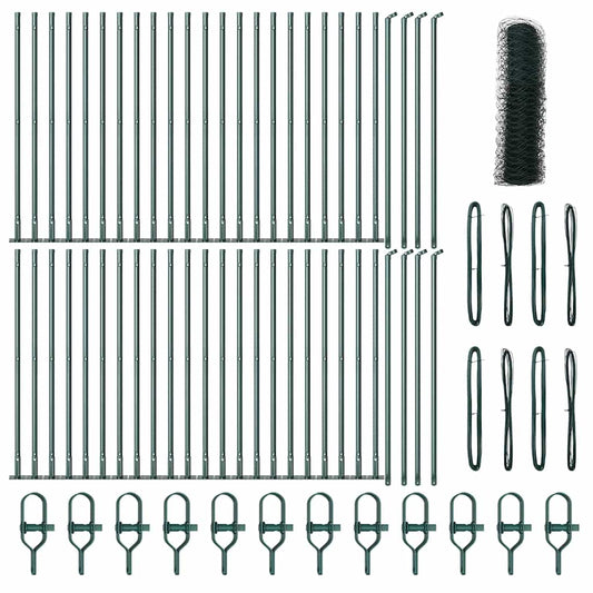 vidaXL Hexagon Fence Πράσινος 0.4x100 μ Ατσάλι