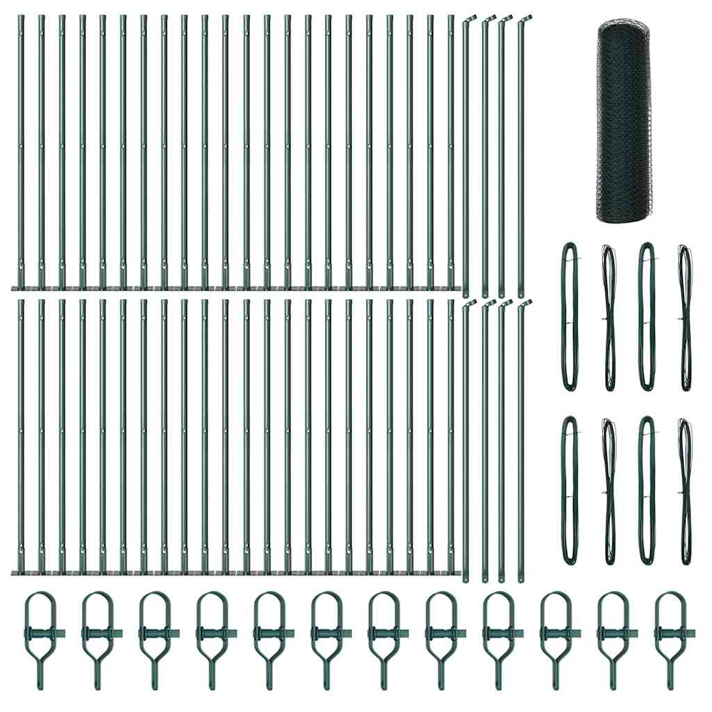 vidaXL Εξάγωνη Περίφραξη Πράσινη 0.5x100 μ Χάλυβα