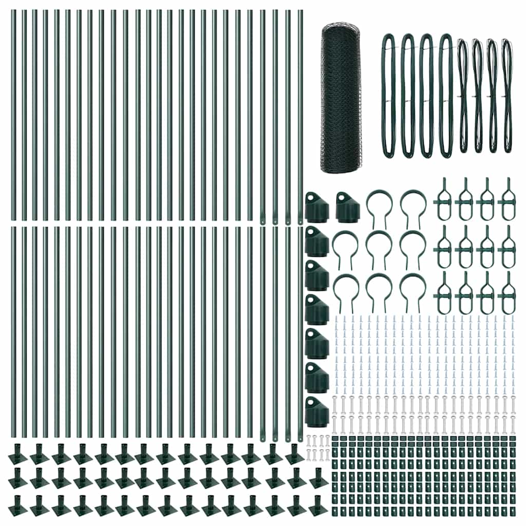 vidaXL Φράχτης Hexagon Πράσινος 0.5x100 m Χάλυβας