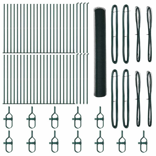 Φράχτης Hexagon vidaXL Πράσινος 1,2x100 μ Χάλυβας