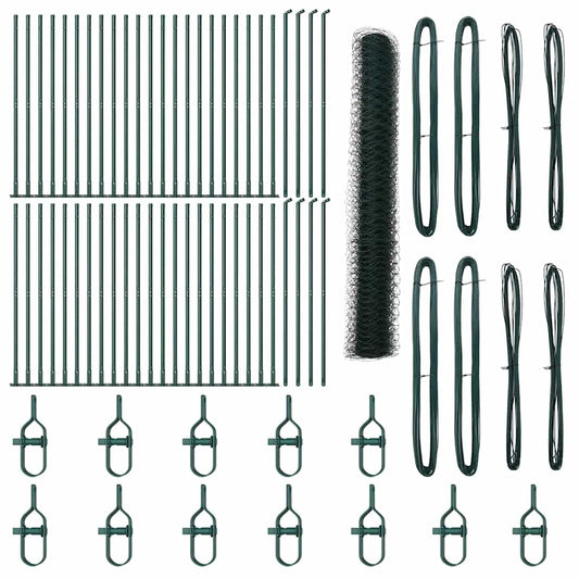 vidaXL Φράχτης Εξάγωνος Πράσινος 1.2x100 m Χάλυβας