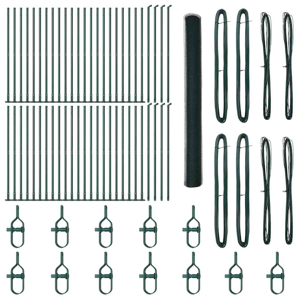 vidaXL Εξαγωνικός Φράκτης Πράσινος 1.4x100 m Ατσάλι