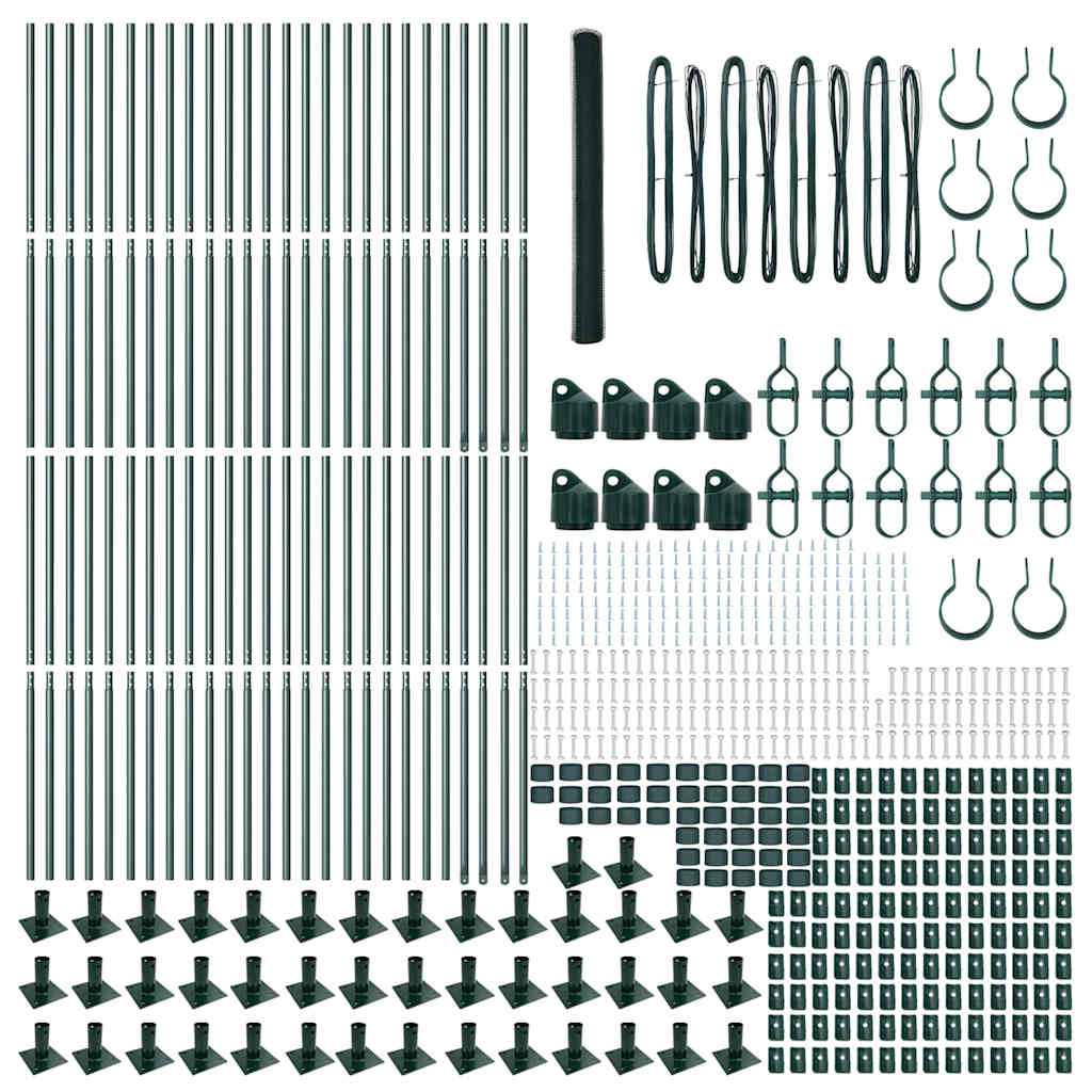 vidaXL Εξάγωνος Φράχτης Πράσινος 1.5x100 μ Χάλυβας