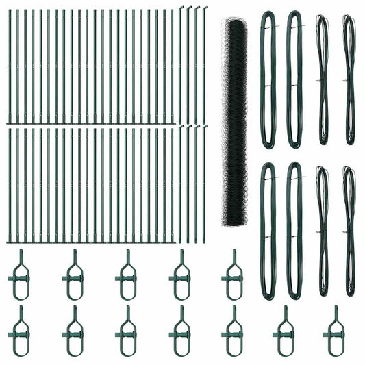 Φράχτης VidaXL Εξάγωνος Πράσινος 1.6x100 μ Χάλυβας