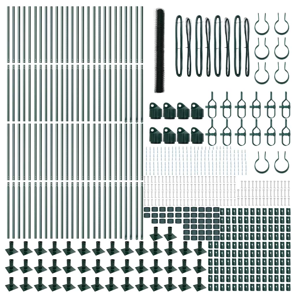Φράχτης VidaXL Εξάγωνος Πράσινος 1.6x100 μ Χάλυβας
