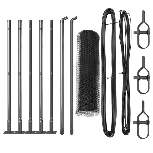 vidaXL Εξάγωνος Φράχτης Γκρι 0.4x10 μ Ατσάλι