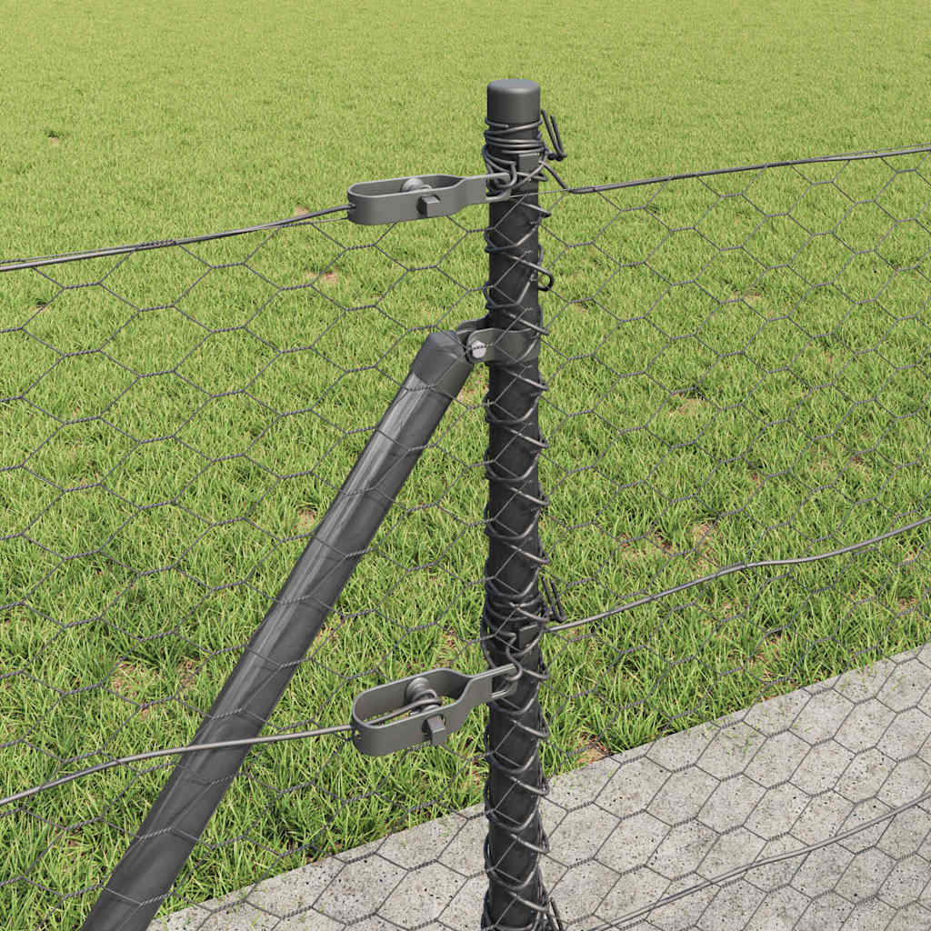 Φράκτης Εξάγωνος vidaXL Γκρι 0.6x10 μ Ατσάλι