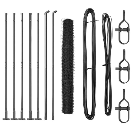Φράκτης Hexagon vidaXL Γκρι 1x10 μ Χάλυβας