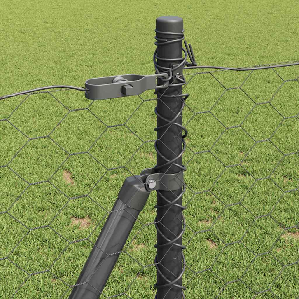 vidaXL Εξάγωνος Φράχτης Γκρι 1x10 μ Χάλυβας