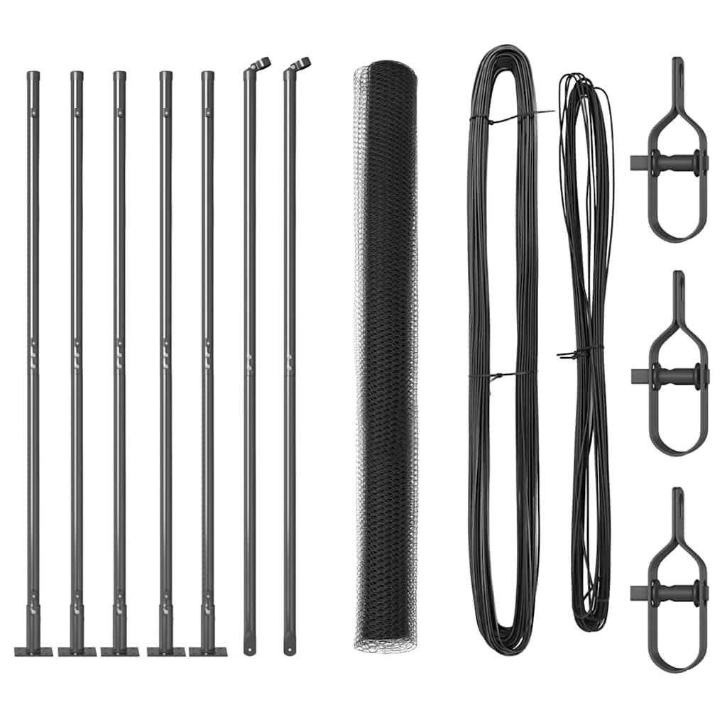 vidaXL Εξαγωνικός Φράχτης Γκρι 1.4x10 μ Χάλυβας