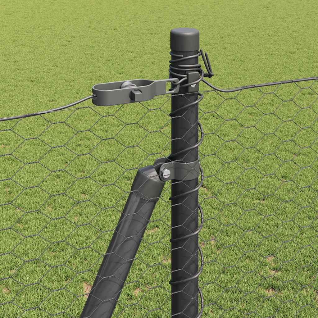 vidaXL Εξαγωνική Περίφραξη Γκρι 1.5x10 μ Μέταλλο