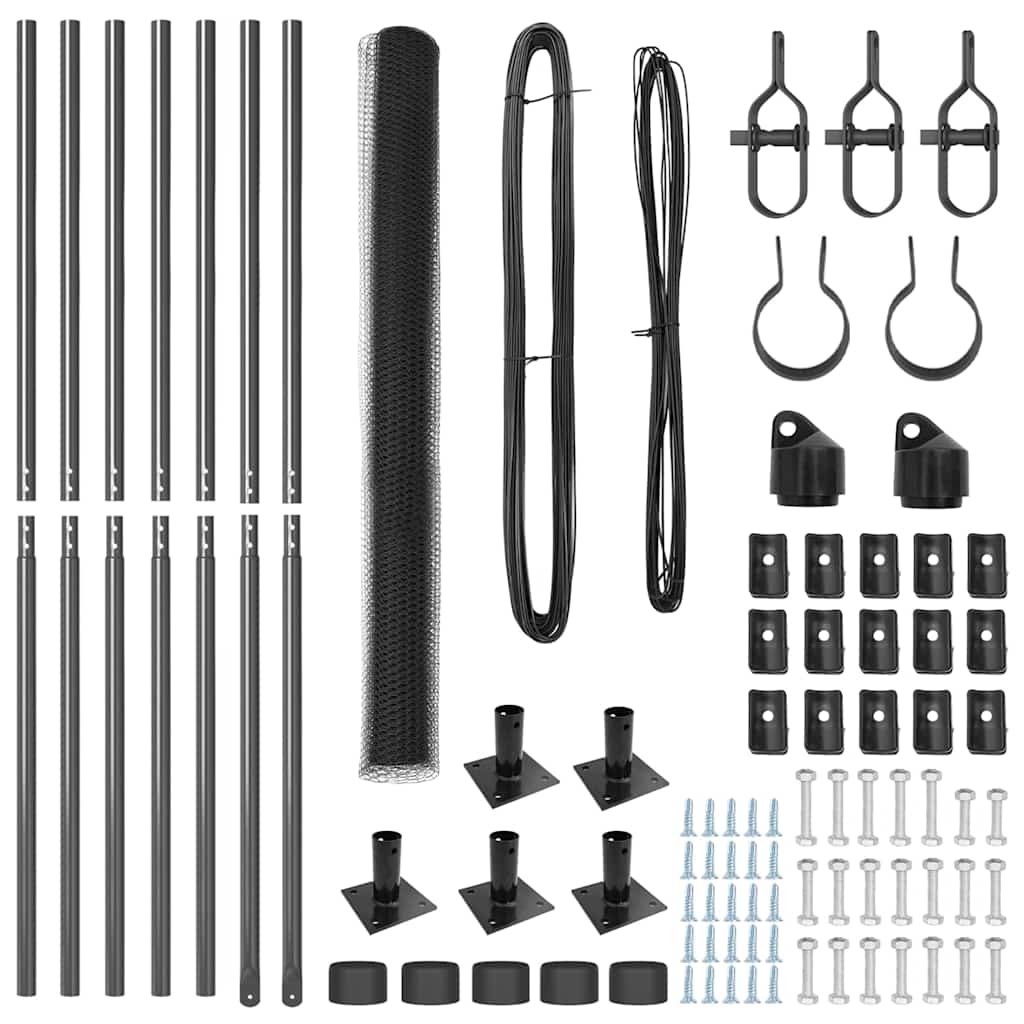 Φράκτης ζωήXL Έξιγωνο Γκρι 1.6x10 μ Χάλυβας