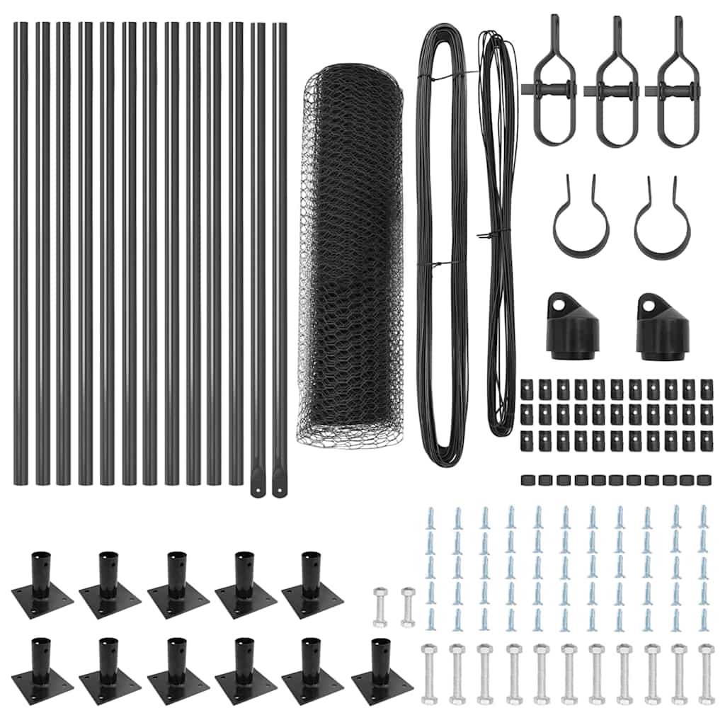 Φράκτης vidaXL Εξάγωνος Γκρι 0.4x25 μ Ατσάλι