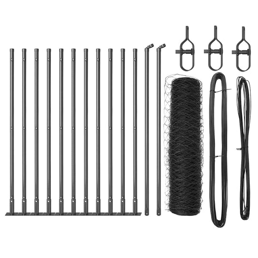 Εξαγωνικός Φράχτης vidaXL Γκρι 0.6x25 μ Σίδηρος