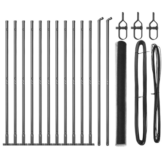 vidaXL Φράκτης Εξαγωνικής Μορφής Γκρι 1.4x25 μ Ατσάλι