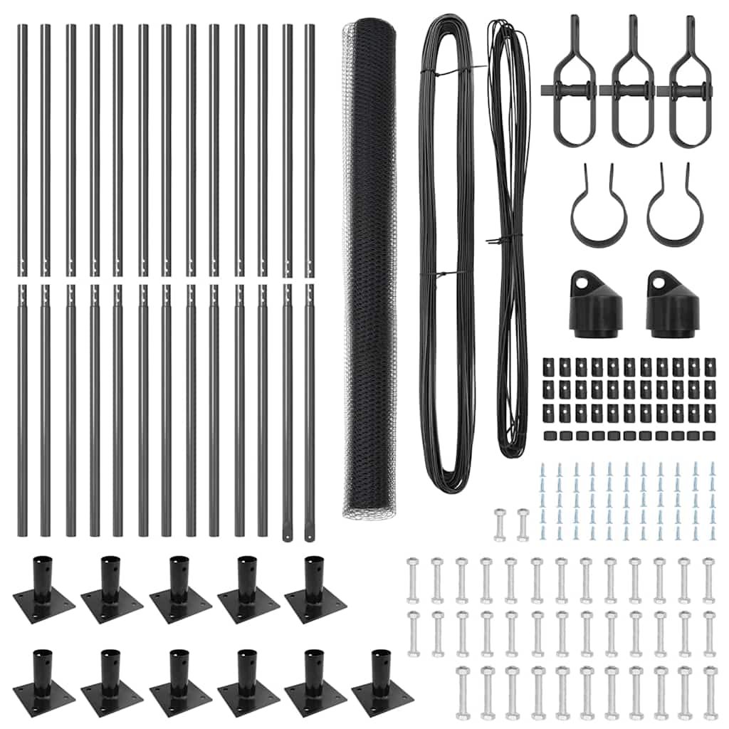 Φράκτης Εξάγωνος vidaXL Γκρι 1.4x25 μ Ατσάλι