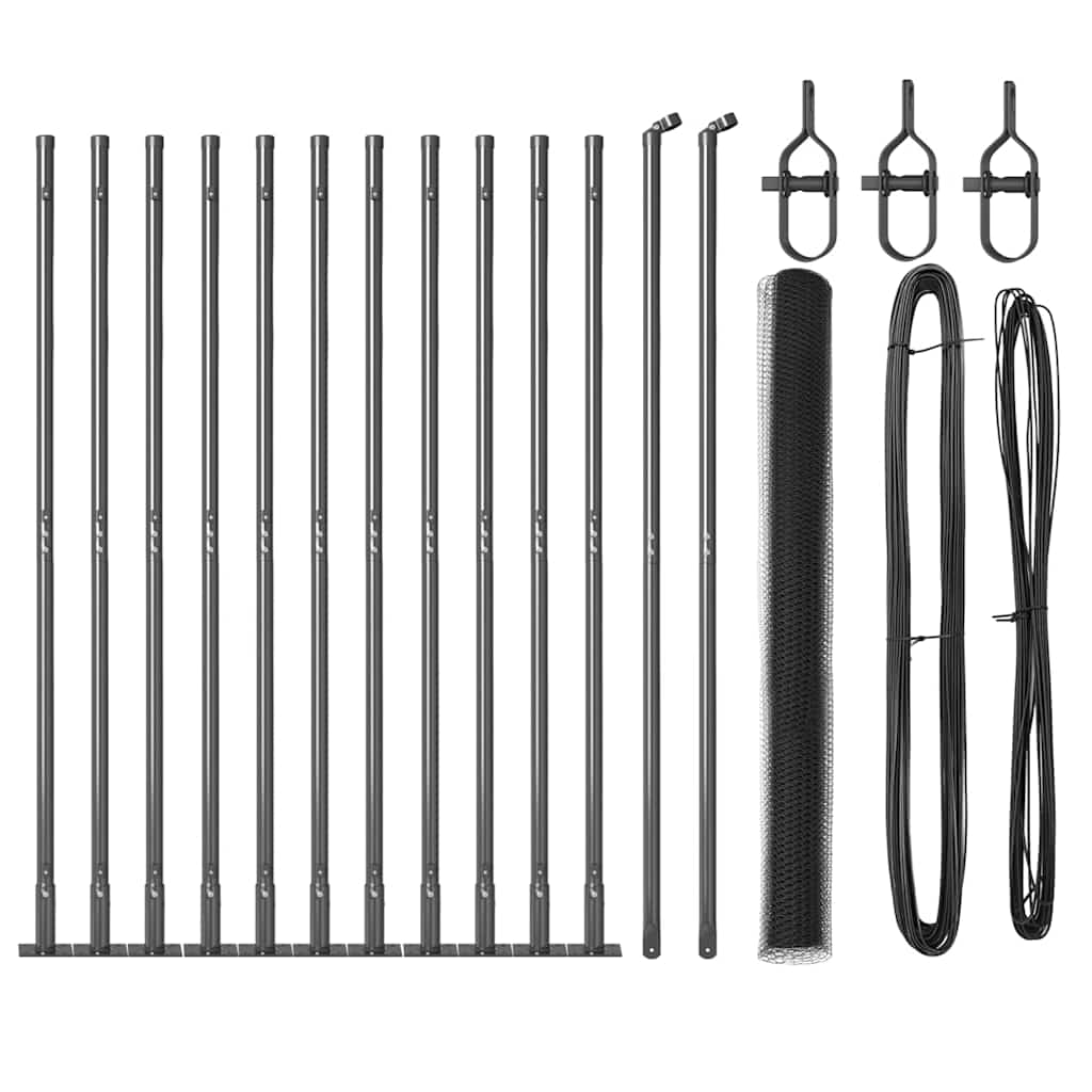 vidaXL Σετ Περίφραξης Σετ 2 τμχ Γκρι Μέταλλο 25 x 1.5 μ Ανθεκτικό