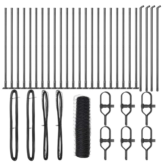 Φράκτης Hexagon vidaXL Γκρι 0.4x50 μ Χάλυβας