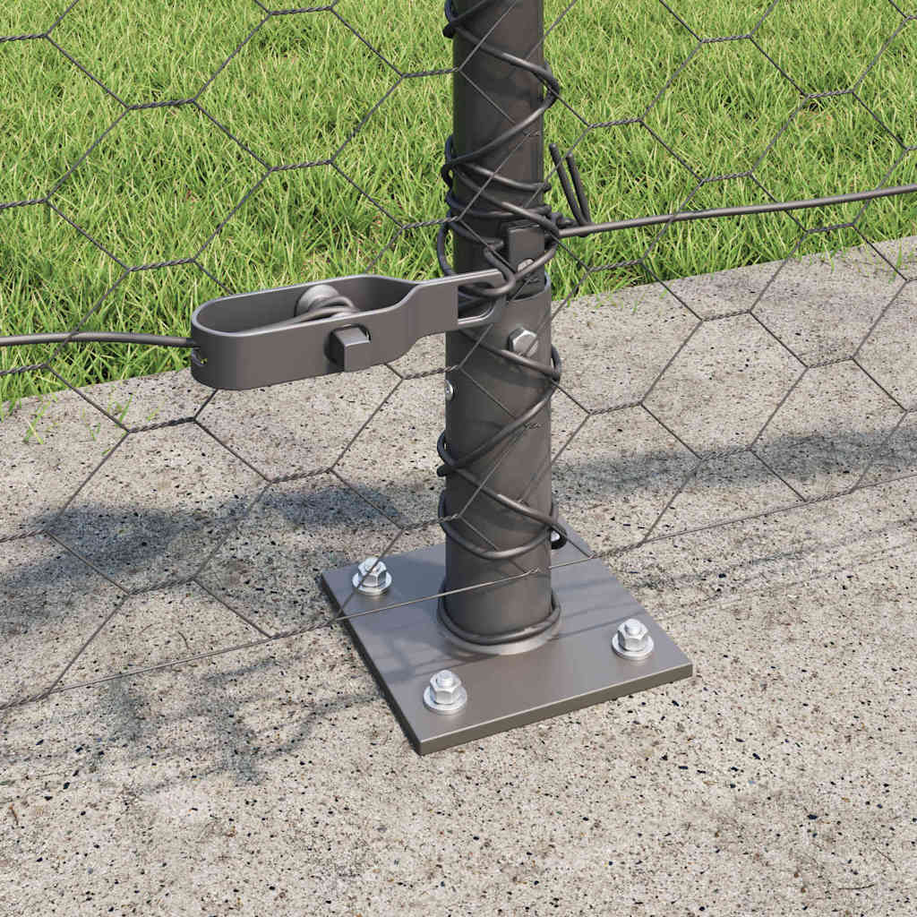 VidaXL Φράκτης Εξάγωνο Γκρι 0.4x50 μ Ατσάλι