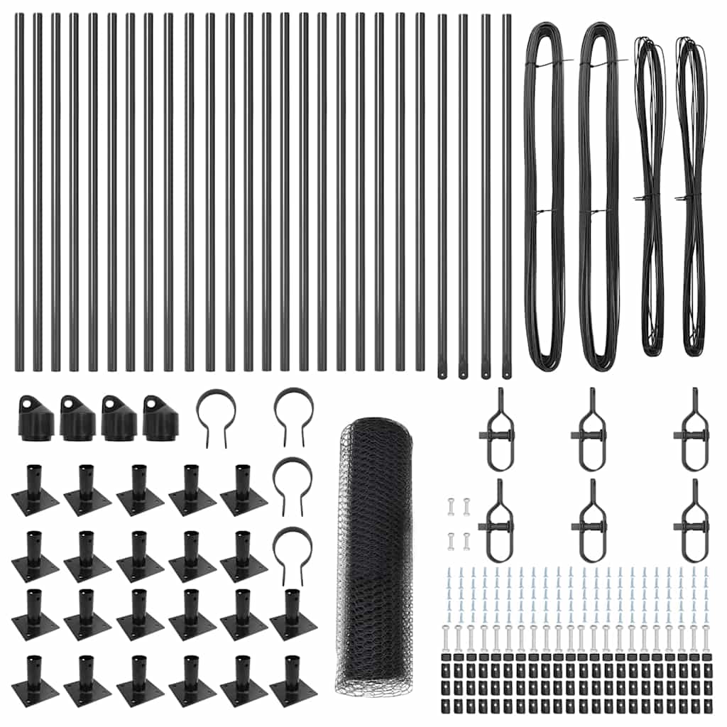 vidaXL Εξαγωνικός Φράχτης Γκρι 0.8x50 μ Ατσάλι