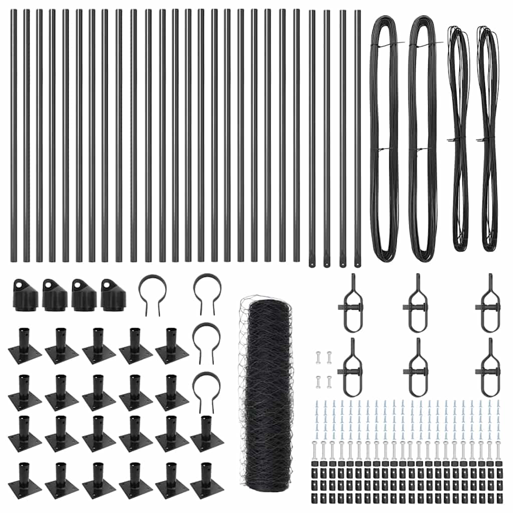 Φράκτης Hexagon vidaXL Γκρι 1x50 μ Χάλυβας