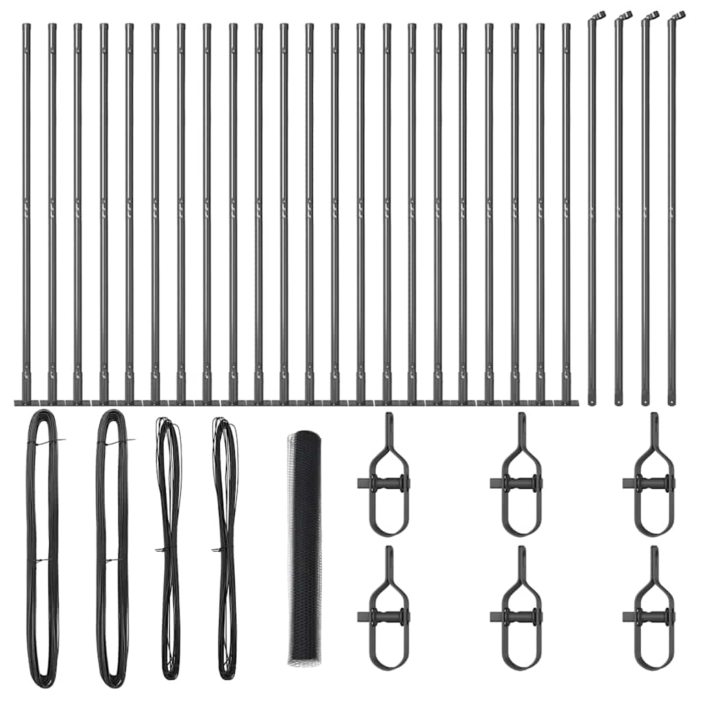 vidaXL Εξάγωνος Φράχτης Γκρι 1.2x50 μ Χάλυβας